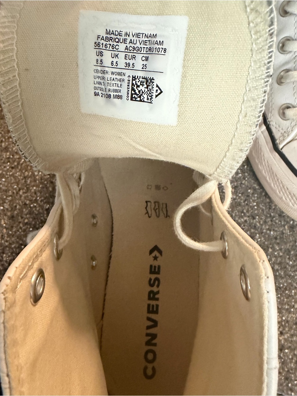 Converse Leather White High Top Sneakers - Picture 7 of 7